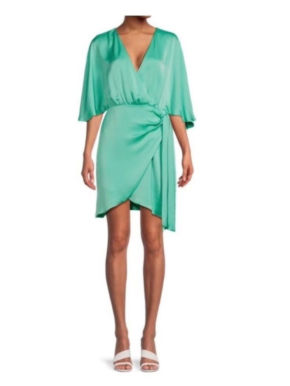 RAMY BROOK
Alexis Faux Wrap Satin Mini Dress